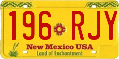 NM license plate 196RJY