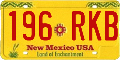 NM license plate 196RKB
