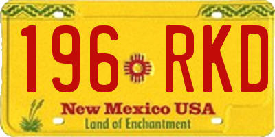 NM license plate 196RKD