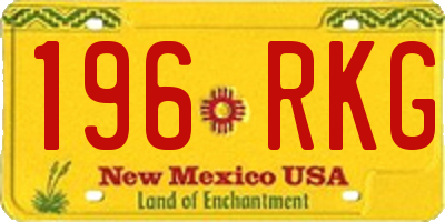 NM license plate 196RKG