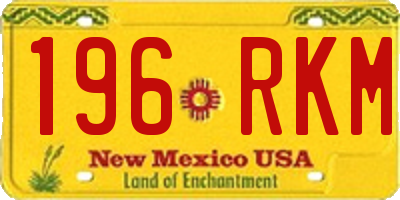 NM license plate 196RKM