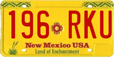 NM license plate 196RKU