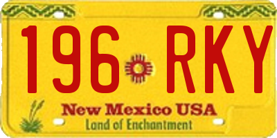 NM license plate 196RKY