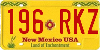 NM license plate 196RKZ