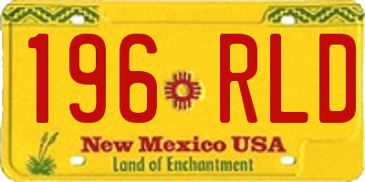 NM license plate 196RLD