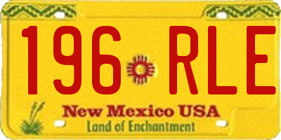 NM license plate 196RLE