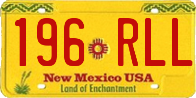 NM license plate 196RLL