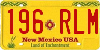 NM license plate 196RLM