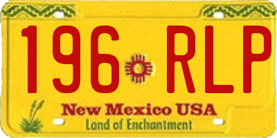 NM license plate 196RLP