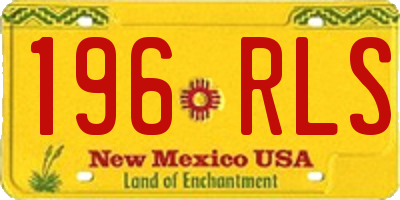 NM license plate 196RLS