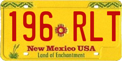 NM license plate 196RLT