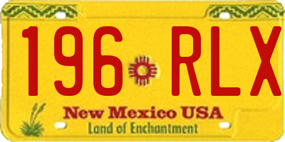 NM license plate 196RLX