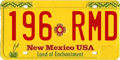 NM license plate 196RMD