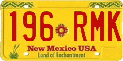 NM license plate 196RMK