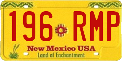 NM license plate 196RMP