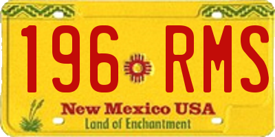 NM license plate 196RMS