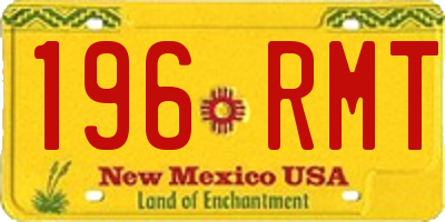 NM license plate 196RMT