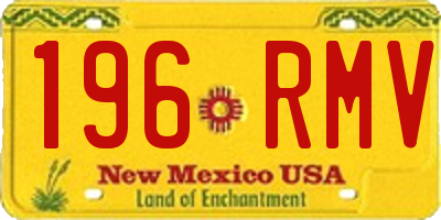 NM license plate 196RMV