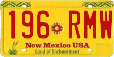NM license plate 196RMW