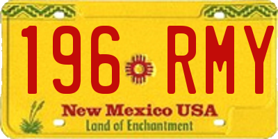 NM license plate 196RMY