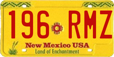 NM license plate 196RMZ