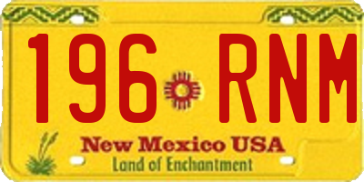 NM license plate 196RNM