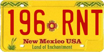 NM license plate 196RNT