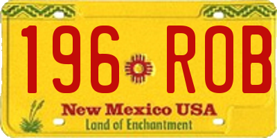 NM license plate 196ROB