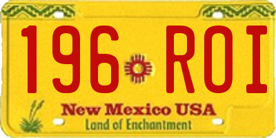NM license plate 196ROI