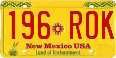 NM license plate 196ROK