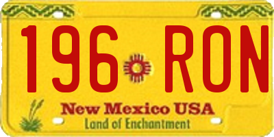 NM license plate 196RON