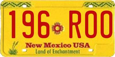NM license plate 196ROO