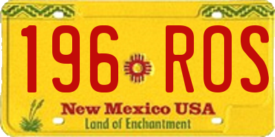 NM license plate 196ROS