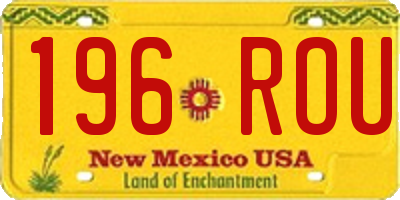 NM license plate 196ROU