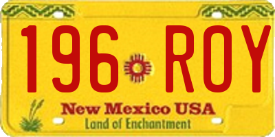 NM license plate 196ROY