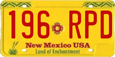 NM license plate 196RPD