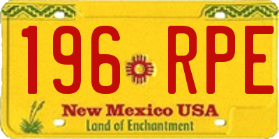 NM license plate 196RPE