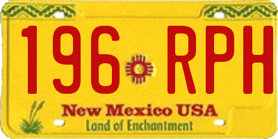 NM license plate 196RPH