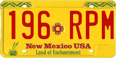 NM license plate 196RPM