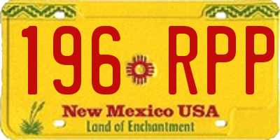 NM license plate 196RPP
