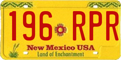 NM license plate 196RPR