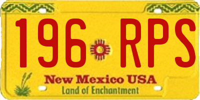 NM license plate 196RPS