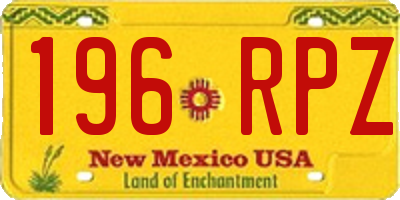 NM license plate 196RPZ