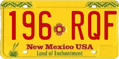 NM license plate 196RQF