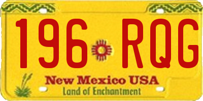 NM license plate 196RQG