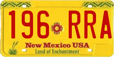 NM license plate 196RRA