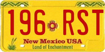 NM license plate 196RST