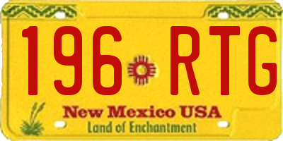 NM license plate 196RTG