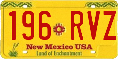 NM license plate 196RVZ