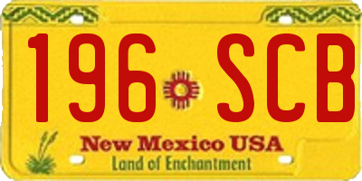 NM license plate 196SCB